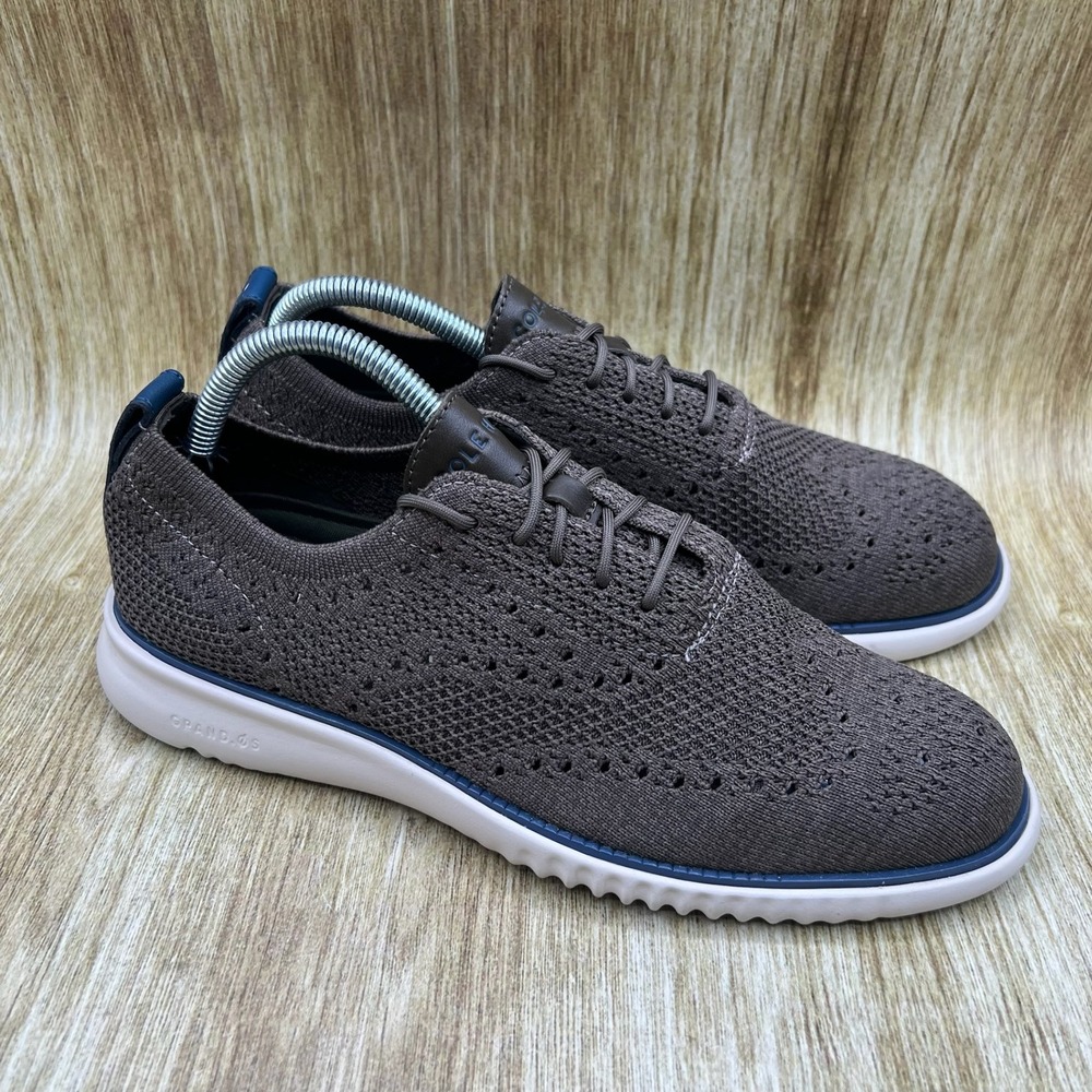 Cole Haan 2.Zerogrand Stitchlite Oxford Men's Size 8M Brown Knit Wingtip C38267
